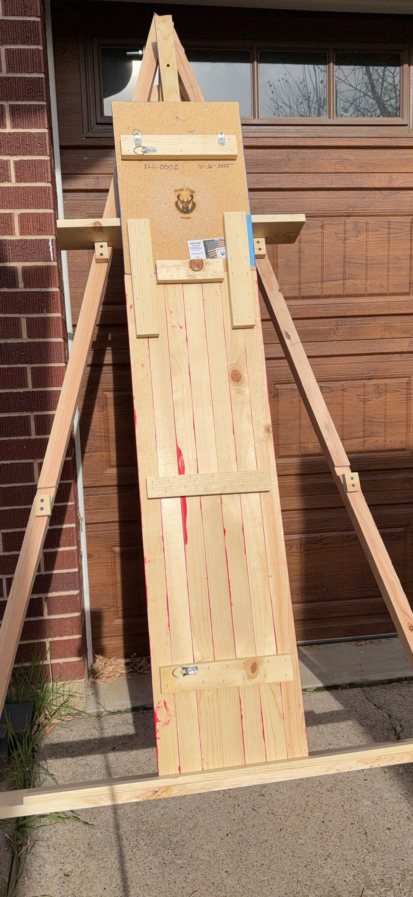 XL Long Vibrant Red, White & Blue. Handmade American Flag #XLL0002