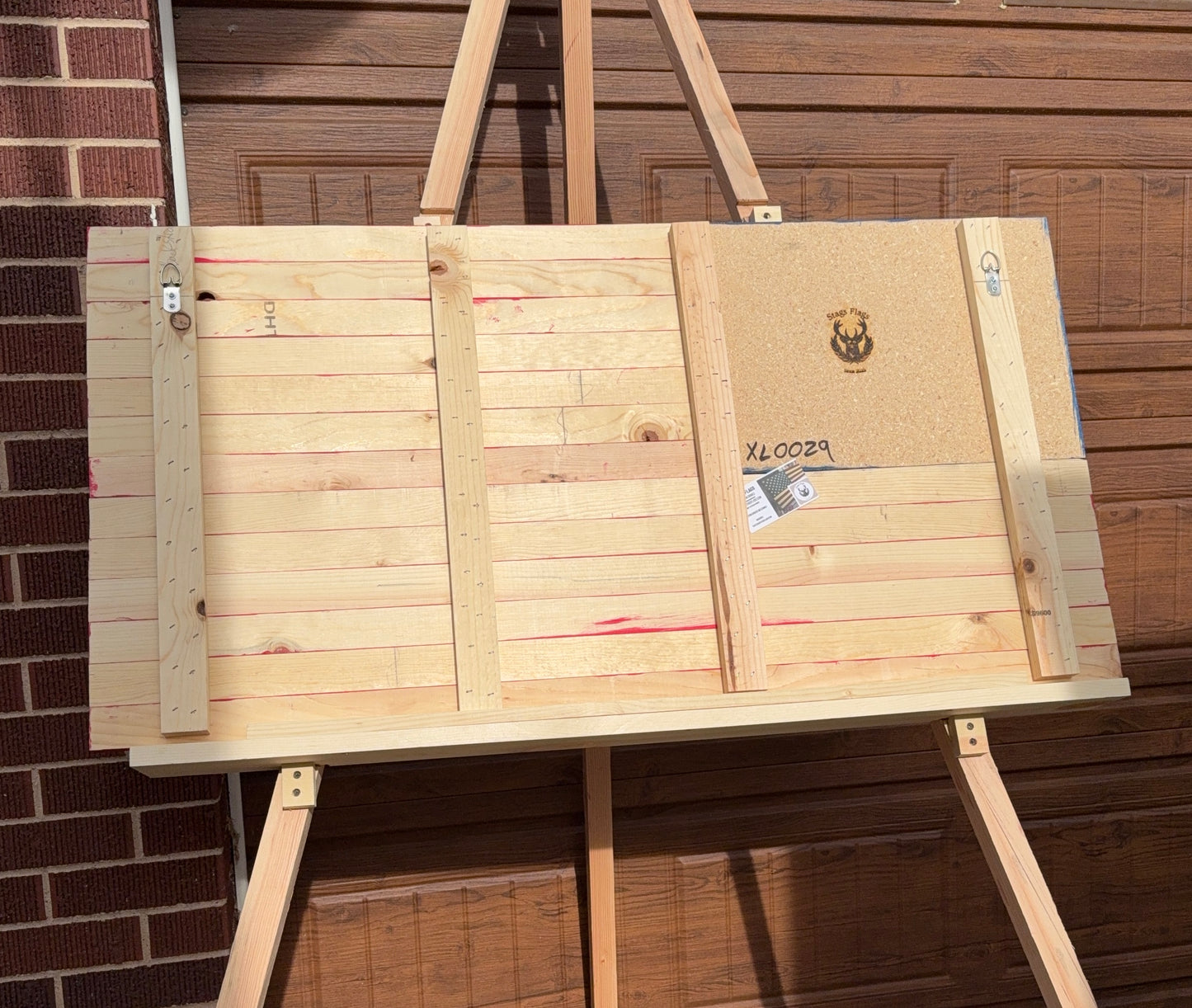 XL Vibrant Red, White & Blue. Handcrafted Wooden American Flag #XL0029